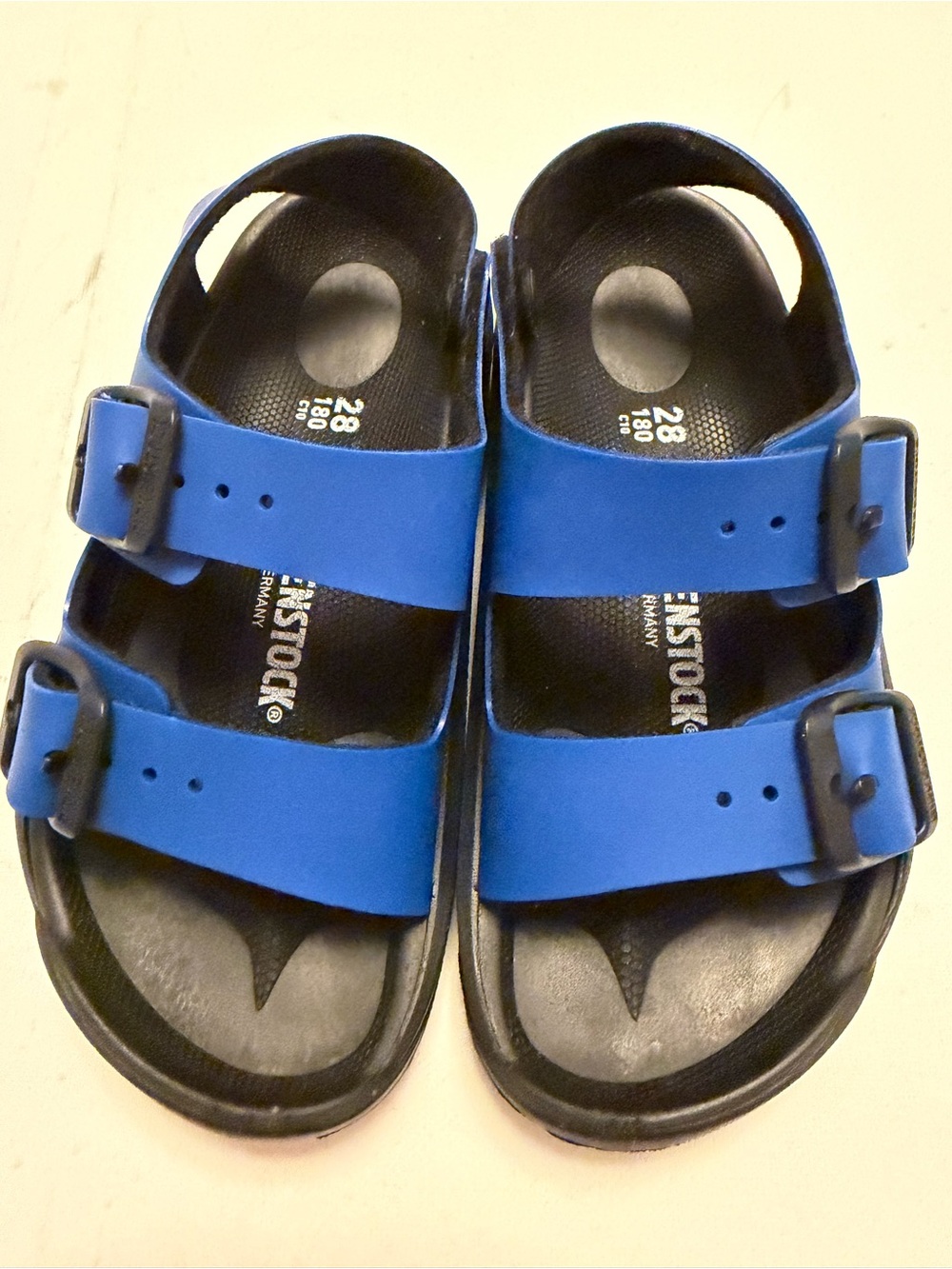 Birkenstock Kids Blue Two-Strap Sandals with Buckles